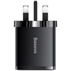 Baseus Charger UK, USB, Type-C, 30W - Baseus Compact Series (CCXJ030101) - Black 6932172612498 έως 12 άτοκες Δόσεις