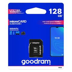 Goodram Microcard 128 GB micro SD XC UHS-I class 10 memory card, SD adapter (M1AA-01280R12) 5908267930168