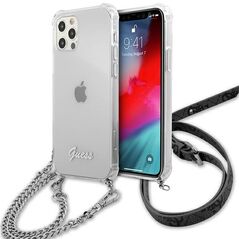 Guess GUHCP12MKC4GSSI iPhone 12/12 Pro 6.1&quot; Transparent hardcase 4G Silver Chain 3666339003586