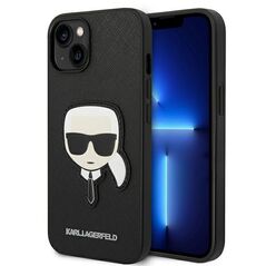 Karl Lagerfeld KLHCP14MSAPKHK iPhone 14 Plus 6,7" czarny/black hardcase Saffiano Karl`s Head Patch 3666339077044