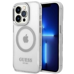 Guess GUHMP14LHTRMS iPhone 14 Pro 6.1&quot; silver/silver hard case Metal Outline Magsafe 3666339069841