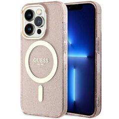 Guess GUHMP14XHCMCGP iPhone 14 Pro Max 6.7&quot; pink/pink hardcase Glitter Gold MagSafe 3666339125899