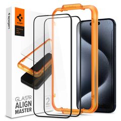 TEMPERED Spigen ALM GLASS FC 2-PACK IPHONE 15 PRO BLACK 8809896752176