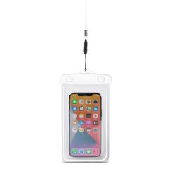 PVC waterproof phone case with lanyard - white 9145576276631