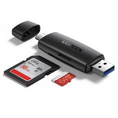 Ugreen adapter SD / micro SD card reader (USB-A / USB-C) black (CM304) 6957303805860