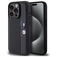 BMW Perforated Tricolor Line case for iPhone 15 Pro Max - black 3666339234720