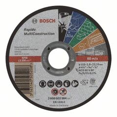 Bosch Tarcza tnąca prosta Rapido Multi Construction 115 x 22,23 x 1,0mm (2.608.602.384)