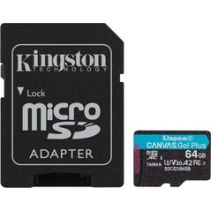 Karta Kingston Canvas Go! Plus MicroSDXC 64 GB Class 10 UHS-I/U3 A2 V30 (SDCG3/64GB)