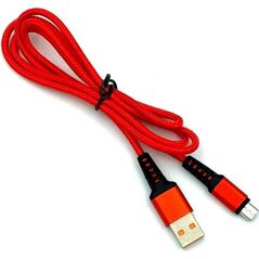 Kabel USB Denmen USB-A - microUSB 1 m Czerwony (29353)