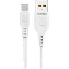 Kabel USB Denmen USB-A - microUSB 1 m Biały (29345)