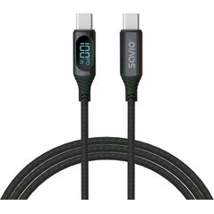 Kabel USB Savio USB-C - USB-C 1 m Czarny (SAVKABELCL-174)