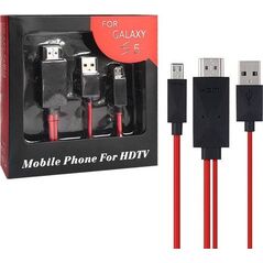 Kabel USB Vega microUSB - HDMI 2 m Czarno-czerwony (24695)