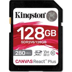 Karta Kingston Canvas React Plus SDXC 128 GB Class 10 UHS-II/U3 V60 (SDR2V6/128GB)