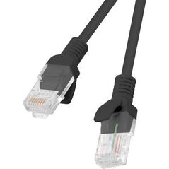 Lanberg Patchcord, Cat6, nieekranowany, 0.25m, czarny (PCU6-10CC-0025-BK)