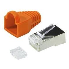 LogiLink Wtyk RJ45 CAT.6 FTP z osłonką, pomarańczowy 100sztuk (MP0022O)