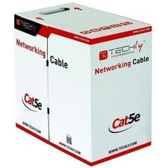 Techly Kabel instalacyjny zewnętrzny F/UTP, Cat5e, drut, 305m, czarny (029167)