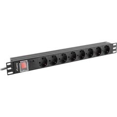 Lanberg Listwa zasilania PDU 1U 8x Schuko 16A 2m (PDU-08E-0200-BK)