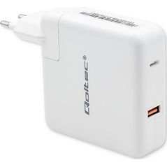 Ładowarka Qoltec Ładowarka GaN FAST 108W | 5-20V | 3-4.7A | USB C | Biała