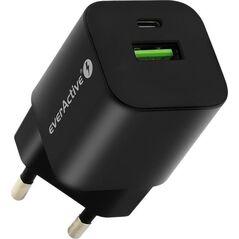 Ładowarka EverActive Ładowarka sieciowa everActive GaN SC-390QB z gniazdem USB QC3.0 oraz USB-C PD PPS 30W