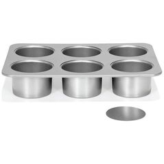 Patisse Patisse - Mini 6 form do ciastek z wyjmowanym dnem 8cm SILVER-TOP