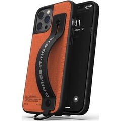 Diesel DIESEL HANDSTRAP CASE UTILITY TWILL IPHONE 12 PRO MAX CZARNY/POMARAŃCZOWY standard