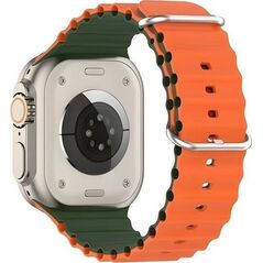 Beline Beline pasek Apple Watch Silicone Waves 42/44/45/49mm zielono-pomarańczowy /green-orange box