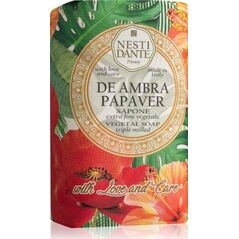 Nesti Dante Mydło w kostce De Ambra Papaver Sapone Czerwony mak 250g