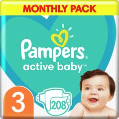 Pieluszki Pampers Active Baby 3, 6-10 kg, 208 szt.