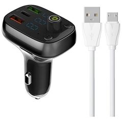 Transmiter FM LDNIO Transmiter FM LDNIO Bluetooth C704Q 2USB, USB-C + kabel MicroUSB