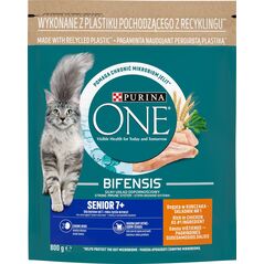 PURINA NESTLE PURINA One Bifensis Senior 7+ Bogata w Kurczaka i Pełne Ziarna - sucha karma dla kota - 800 g