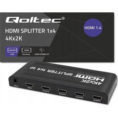 Qoltec Rozdzielacz aktywny Qoltec Splitter 4 x HDMI 4K x 2K | 3.4Gb/s