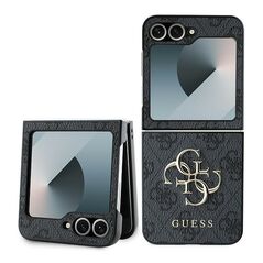 Guess case for Samsung Galaxy Z Flip6 GUE003737 black 4G Metal Logo 3666339313128