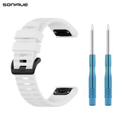 Λουράκι Σιλικόνης Stripe Band Sonique για Garmin Fenix 5/5 Plus/6/6 Pro/7/Sapphire/EPIX gen2/Descent G1/forerunner 935/945/955 Λευκό 5201101870225