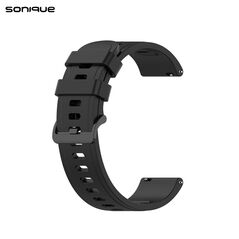 Λουράκι Σιλικόνης Soft Band Sonique 20mm για Amazfit GTS/GTS 2/GTS 2e/GTS 2mini/GTS3/GTR 42MM/BIP U/BIP/BIP lite/ZEPP E Μαύρο 5201101871291