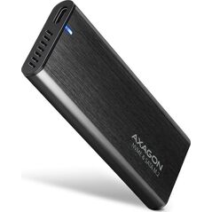 Kieszeń Axagon EEM2-SB2 Obudowa zewnętrzna aluminiowa bezrubowa USB-C 3.2 Gen 2 - M.2 NVMe / SATA SSD 30-80mm ALU pudełko czarne + USB-A - USB-C redukcja