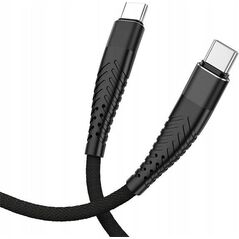 Kabel USB Vega REDX KABEL USB PD TYP-C DO TYP-C CZARNY 2M OPLOT WZMACNIANY>