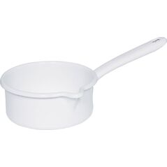 Riess RIESS - Garnek wysoki z pokrywą 1l 14cm Classic WEISS