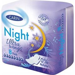 CARIN_Ultra Wings Night podpaski higieniczne 8szt