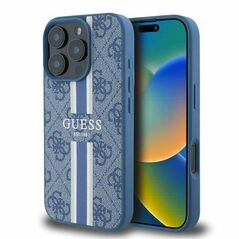 Original Case IPHONE 16 PRO MAX Guess Hardcase 4G Printed Stripes MagSafe (GUHMP16XP4RPSB) blue 3666339345433