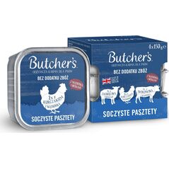 Butcher’s Butcher's  Original mix smaków soczyste pasztety z wątróbką lub nerkami karma dla psa 4 x 150g