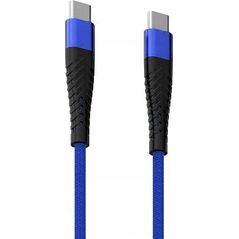 Kabel USB Vega REDX KABEL USB PD TYP-C DO TYP-C 3A NIEBIESKI OPLOT WZMACNIANY 2M>