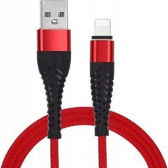 Kabel USB Vega REDX KABEL IPHONE  CZERWONY 2M FAST CHARGING FASTON QUICK CHARGE WZMACNIANY>