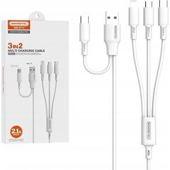 Kabel USB Somostel KABEL USB 3W1 SOMOSTEL BIAŁY 2,1A 10W QUICK CHARGER POWERLINE PD SMS-BT14