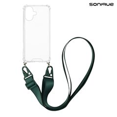 Θήκη Σιλικόνης με Strap Sonique Armor Clear Apple iPhone 16 Πράσινο Σκούρο 5210312045377