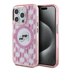 Original Case IPHONE 15 PRO Karl Lagerfeld IML Monogram Karl&Choupette Head MagSafe (KLHMP15LHMCKMHP) pink 3666339285043