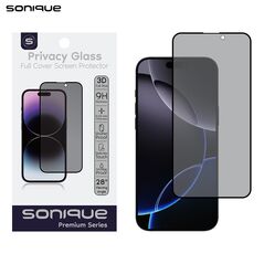 Privacy Glass Sonique Premium Series HD Full Cover 9H Apple iPhone 16 Pro Μαύρο 5210312035958