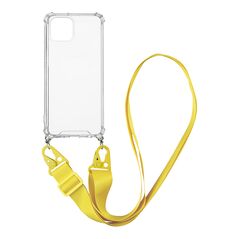 Θήκη Σιλικόνης με Strap Sonique Armor Clear Apple iPhone 13 Κίτρινο 5201101818128