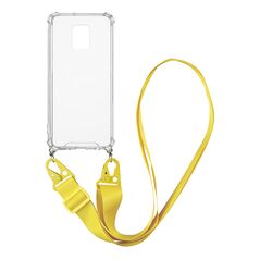 Θήκη Σιλικόνης με Strap Sonique Armor Clear Xiaomi Redmi Note 9S/9 Pro Κίτρινο 5201101821524