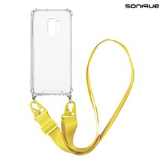 Θήκη Σιλικόνης με Strap Sonique Armor Clear Samsung Galaxy S9 Plus Κίτρινο 5201101888343