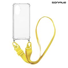 Θήκη Σιλικόνης με Strap Sonique Armor Clear Realme C55 Κίτρινο 5201101934538